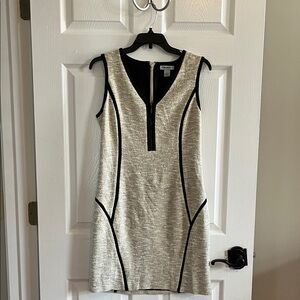 DKNY Oatmeal Tan and Black Mini Dress